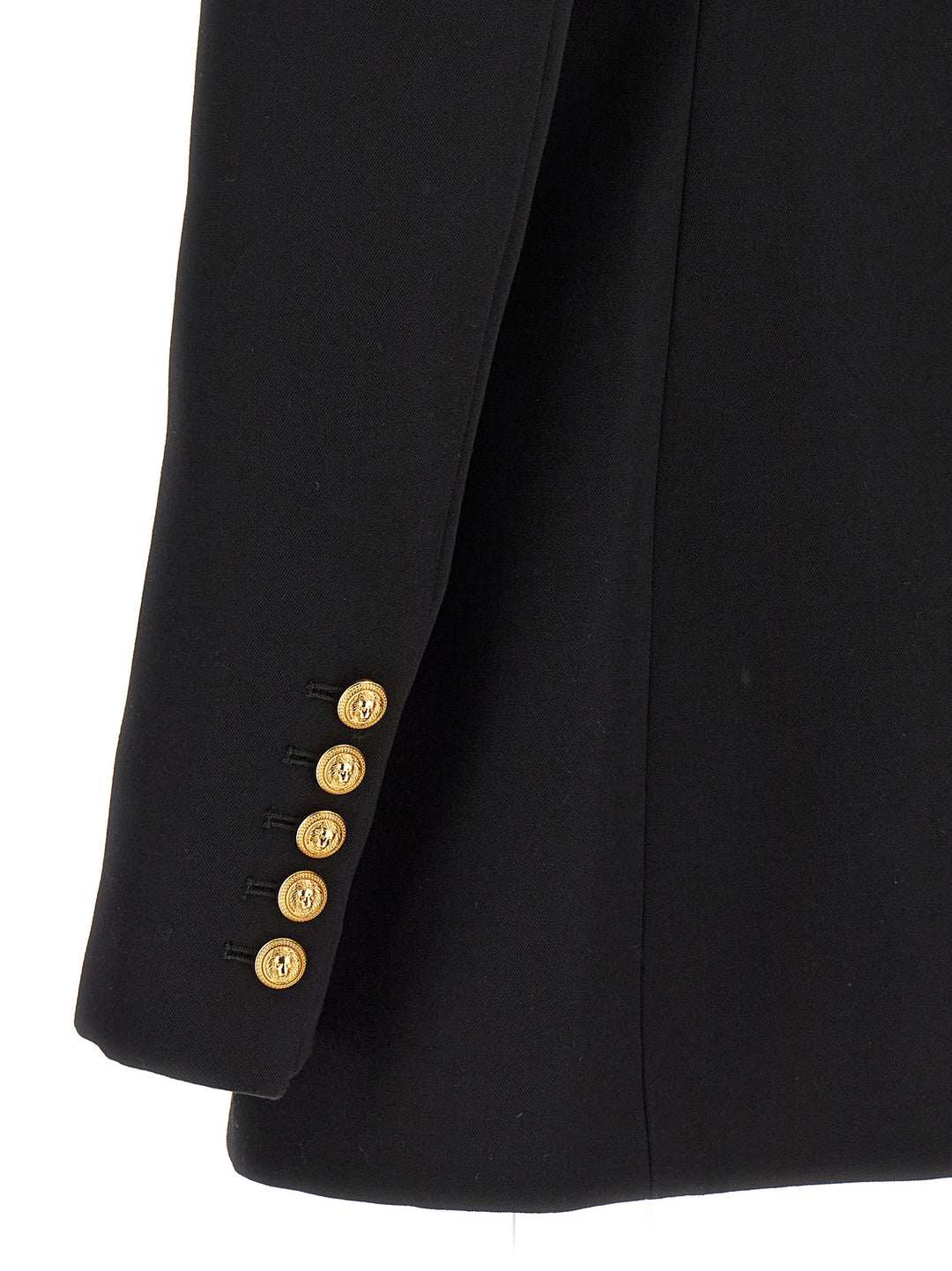 Logo Button Double-Breasted Blazer Blazer And Suits Black