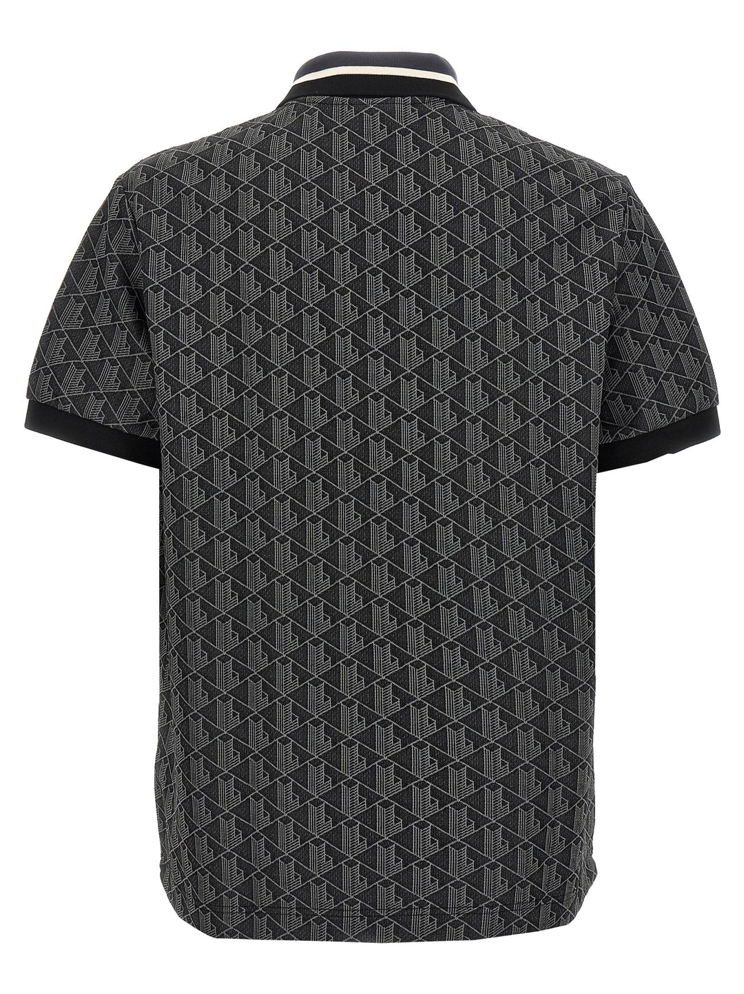 Lacoste Jacquard Monogram  Shirt Polo - Black | c988738c0b867ef33f40b9b5af065ce59a553409