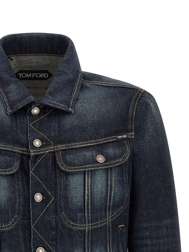 Tom Ford Selvedge Icon Puffer Jackets - Blue | 6ba4ef81cb91ce2349e0873591ca01bce540c455