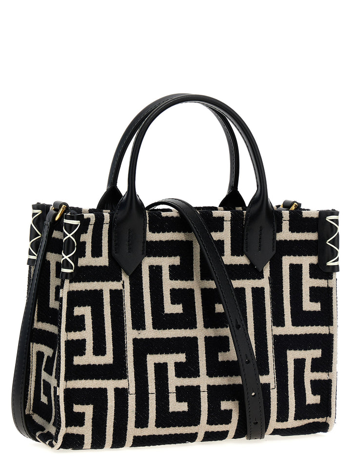 Balmain B-Army Small Tote Bag - White/Black | e0e0f48b02774ecaaf943cb88a87301eb7f0b5f4