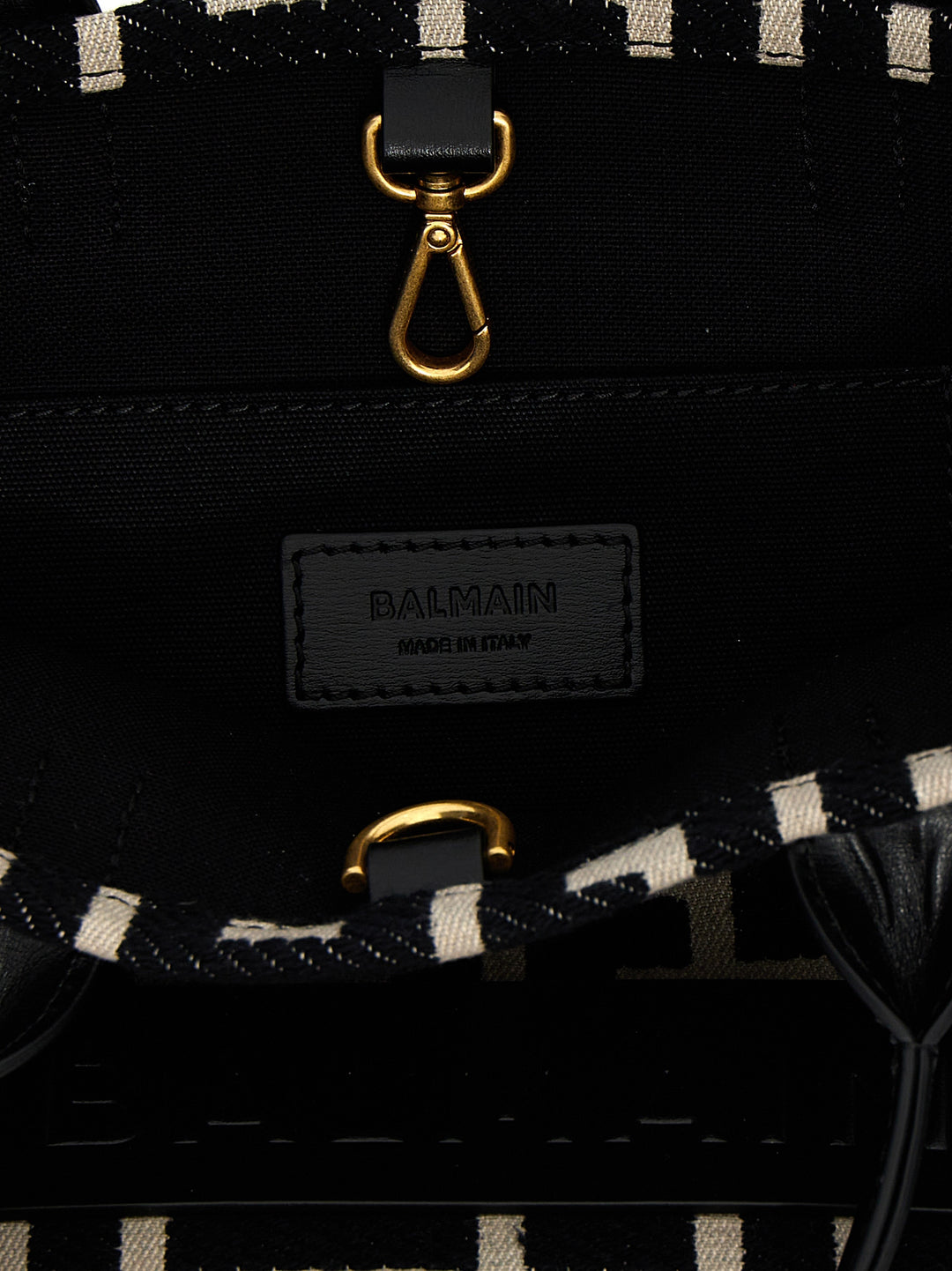 Balmain B-Army Small Tote Bag - White/Black | 854f445e990a61d4c2968db459a889ede75ee074