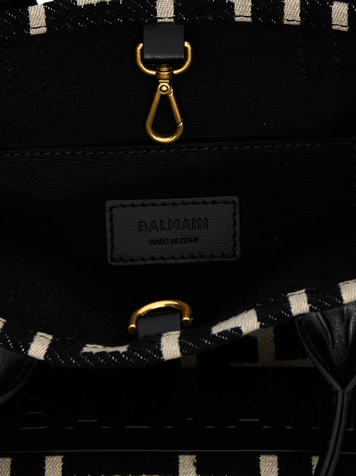 Balmain B-Army Small Tote Bag - White/Black | 854f445e990a61d4c2968db459a889ede75ee074