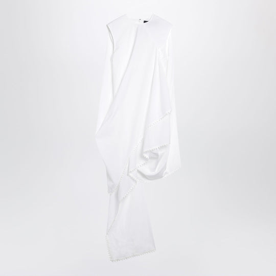 White Asymmetric Cotton Dress
