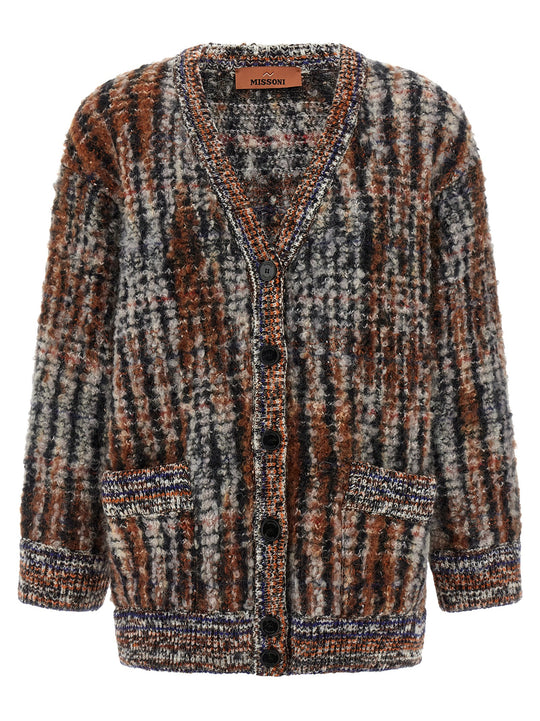 Bouclé Wool Cardigan Sweaters And Cardigans Multicolor