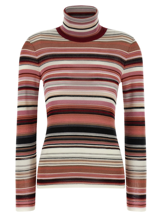 Striped Turtleneck Sweater Sweaters And Cardigans Pink