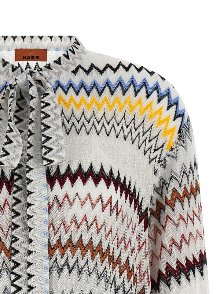 Missoni Micro Chevron Dress Dresses - White | f0cb977349314525a4f1d1fa24233ad96c59bb77