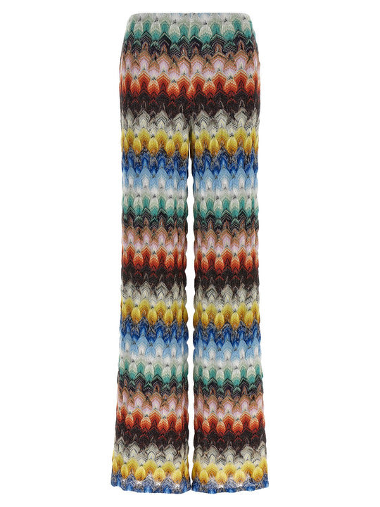 Lamé Viscose Pants Multicolor