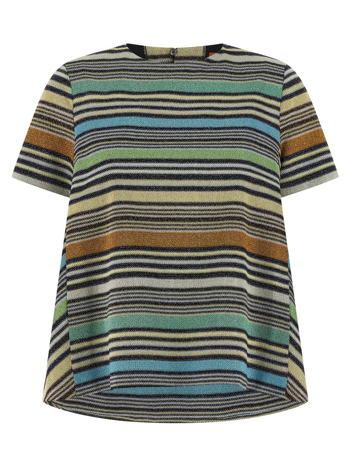 Missoni Lamé Stripes T-shirt - Multicolor | 428c13248a81ea24bbe4ccc19a64332cfe8fb140