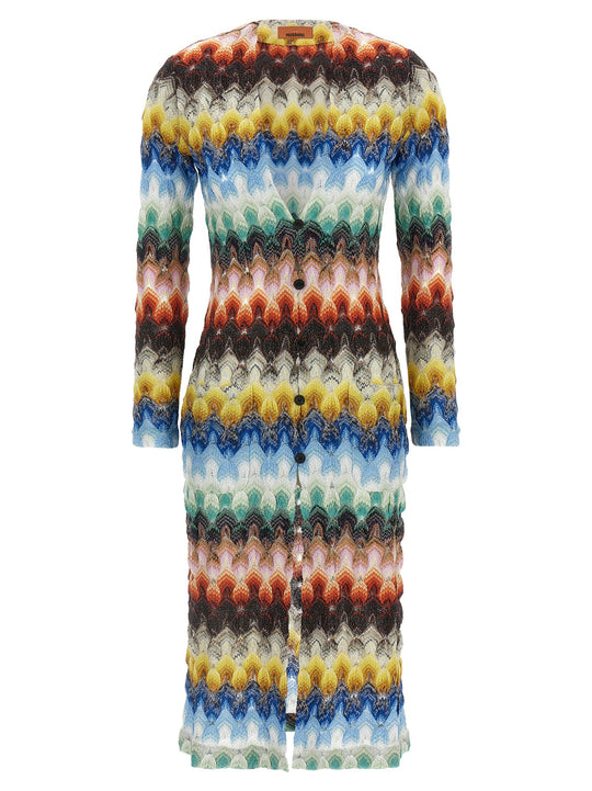 Lamé Lace Cardigan Sweaters And Cardigans Multicolor