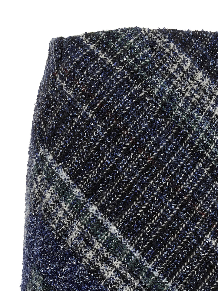 Missoni Check Wool Skirt Skirts - Blue | 65fa44f2202454b47839896fbf33522c0f8a20bb