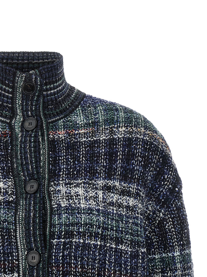 Missoni Check Wool Cardigan Sweaters and Cardigans - Blue | fdc1dd5a7c11a0d71b98c977a2a0e5588057a71b