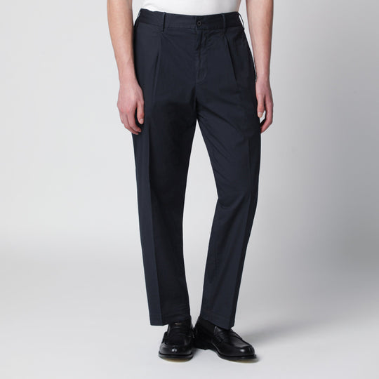 Blue Trousers In Cotton Blend