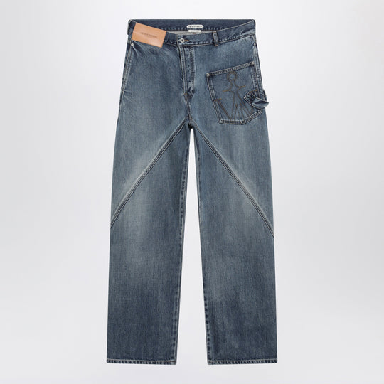 Mid Blue Twisted Workwear Jeans