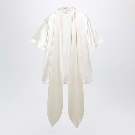 Scarf T-Shirt In Cream Silk