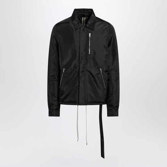 Padded Jacket With Hidden Front Zip In Black Nylon