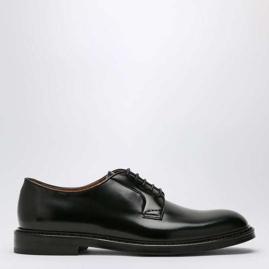 Black Leather Lace-Up