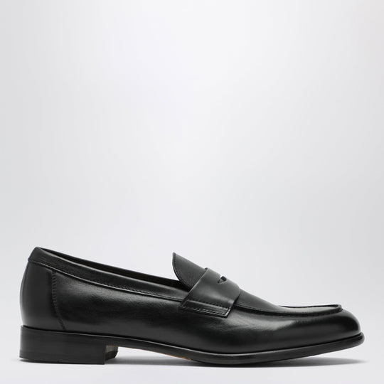 Black Penny Loafer In Leather