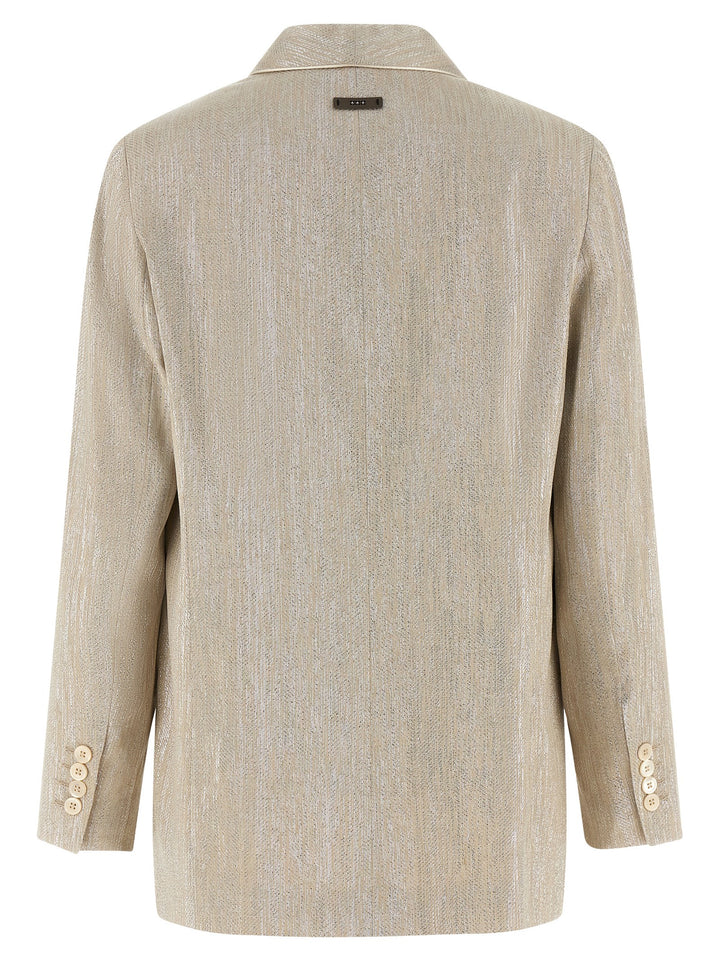 Peserico Lamé Thread Blazer BlazerS - Beige | eb40280a564120b87b08b875b5537a882eb1d614