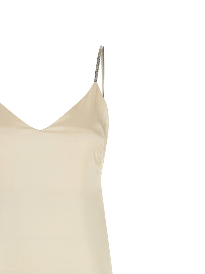 Peserico Satin Dress Dresses - White | 0ca179c683d74fec6ce890ffbd17c46c48d833df