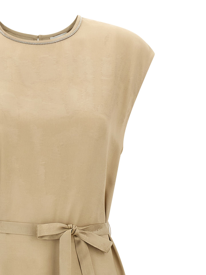 Peserico Fluid Viscose Dress Dresses - Beige | 89df5829c259f6e930a8350368dfd62d5652f331