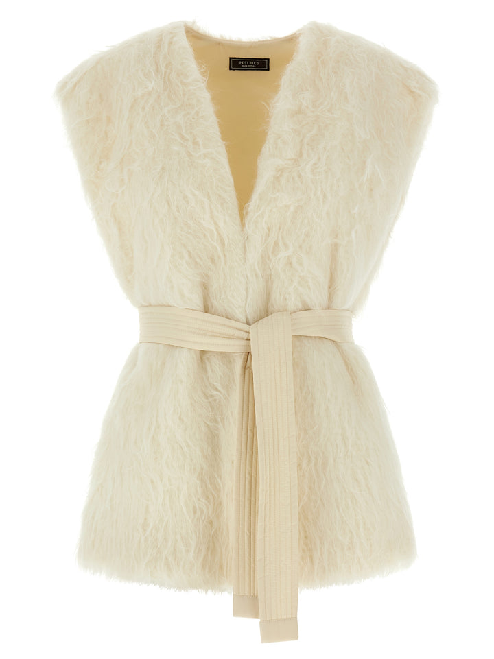 Peserico Fur Vest Gilet - White | 77fabe62148e9a855571e06a8980591a982c1945