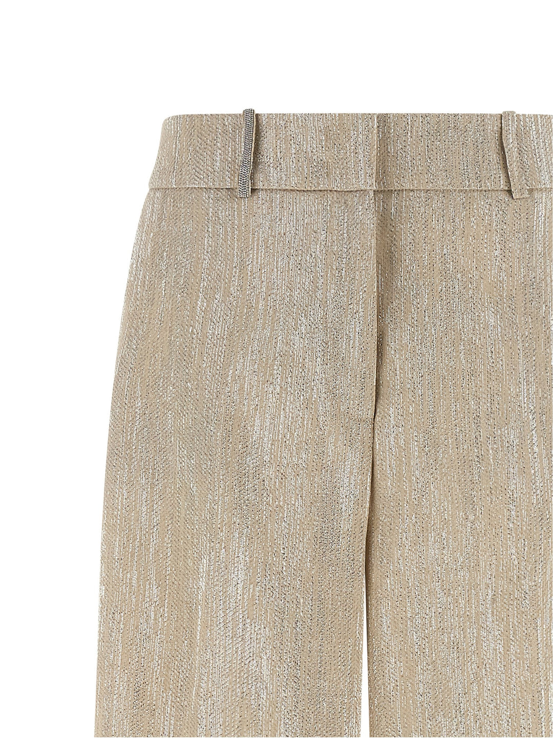 Peserico Lamé Thread Trousers Pants - Beige | 7c4196c34a45256e1a446a35d92d527fe7eb1717