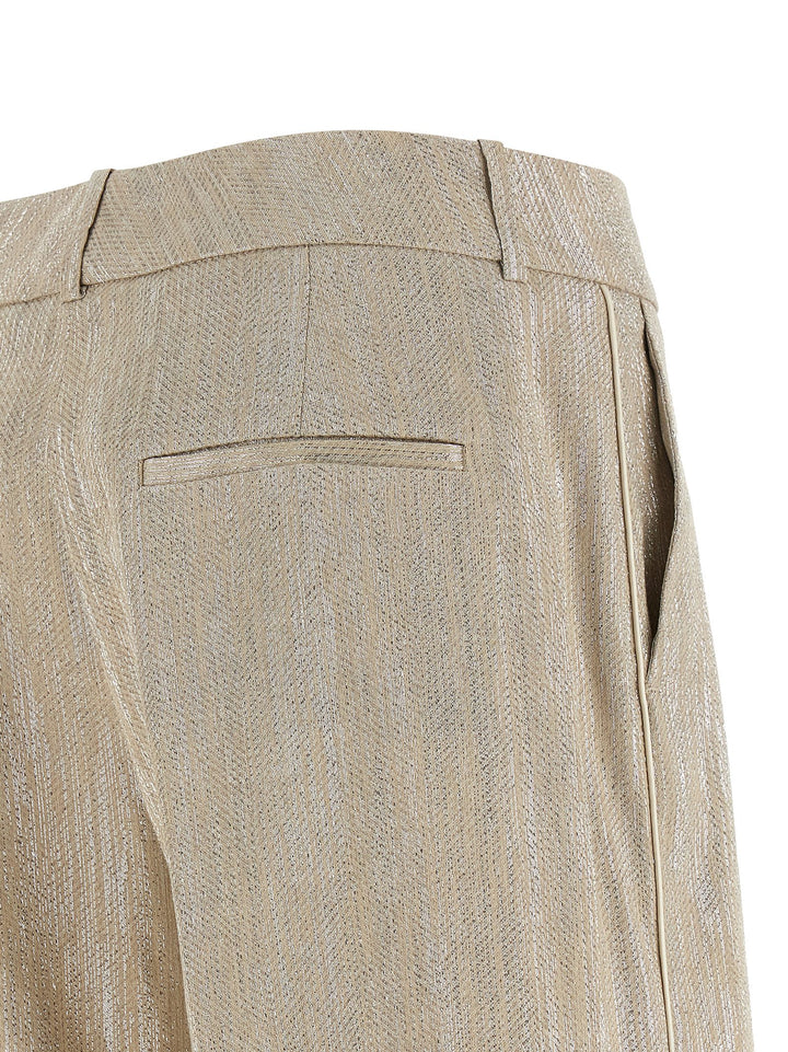 Peserico Lamé Thread Trousers Pants - Beige | e49cb4ab75a27e9f25d4776240c75e40da519507