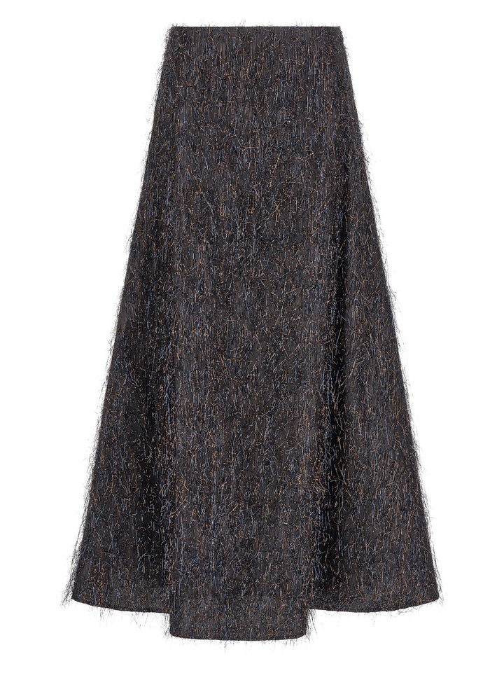 Peserico Skirt With Metallic Fringes Skirts - Blue | 7390ce6ab6eac9a04d9c1f142d2a0a4f66dbba6f