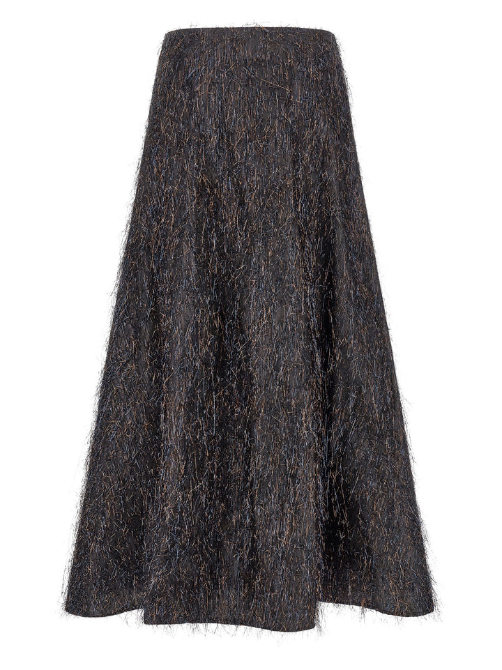 Peserico Skirt With Metallic Fringes Skirts - Blue | 94b125be1e8f0427cd10b8bf417f091a0bf536dd