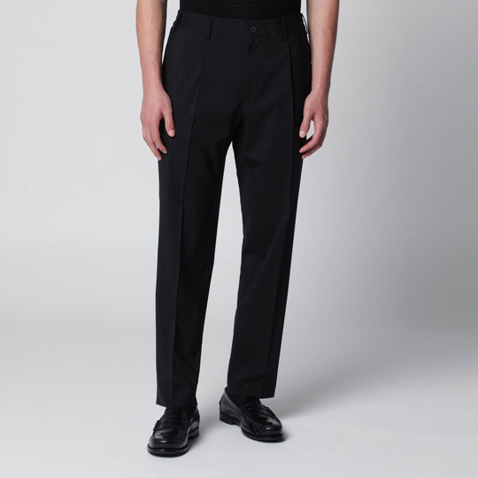 Black Trousers In Wool Blend