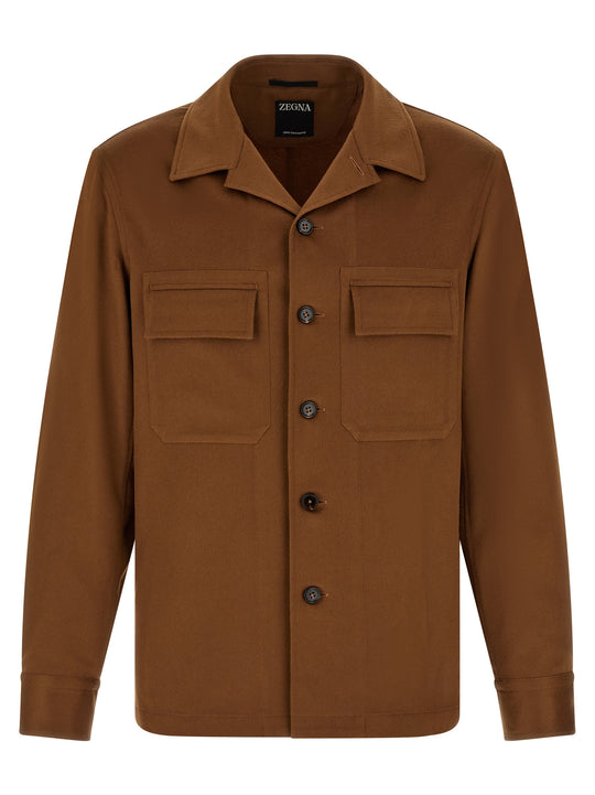 Oasis Cashmere Overshirt Shirt And Blouse Brown