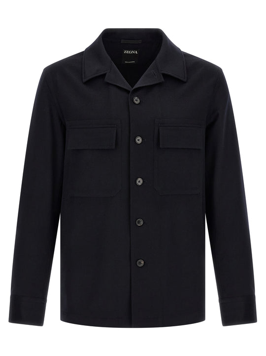Oasis Cashmere Overshirt Shirt And Blouse Blue