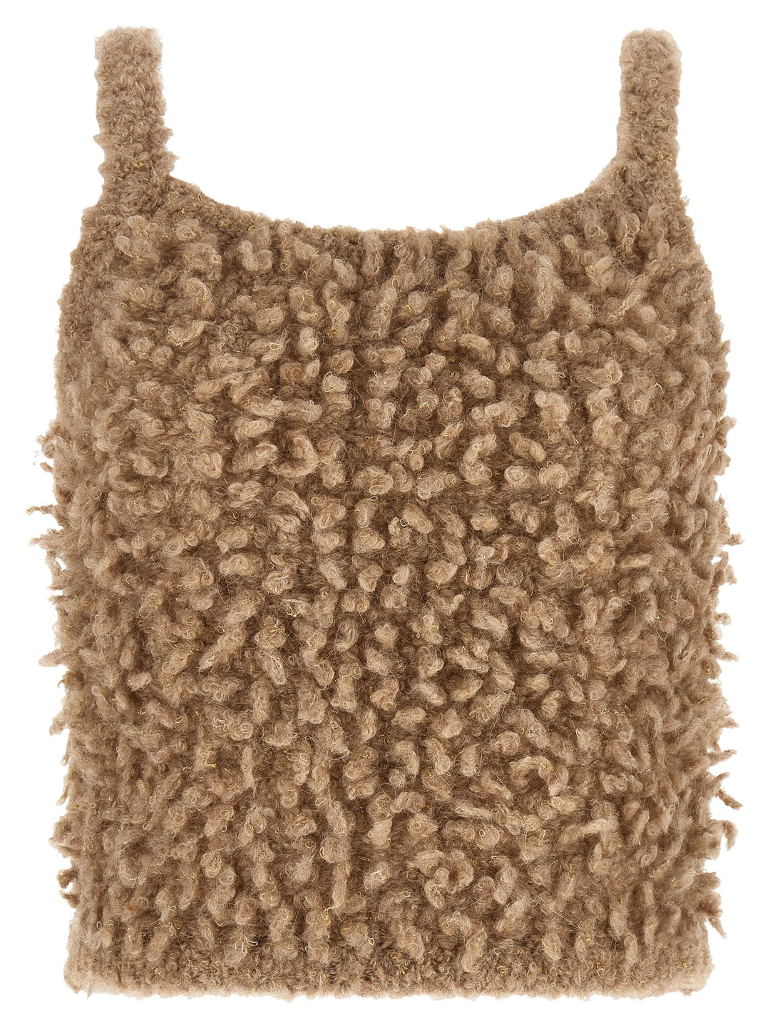 Peserico Bouclé Top Tops - Beige | 4f804db0ce8e1eb80a30accb1f36caeae3006486