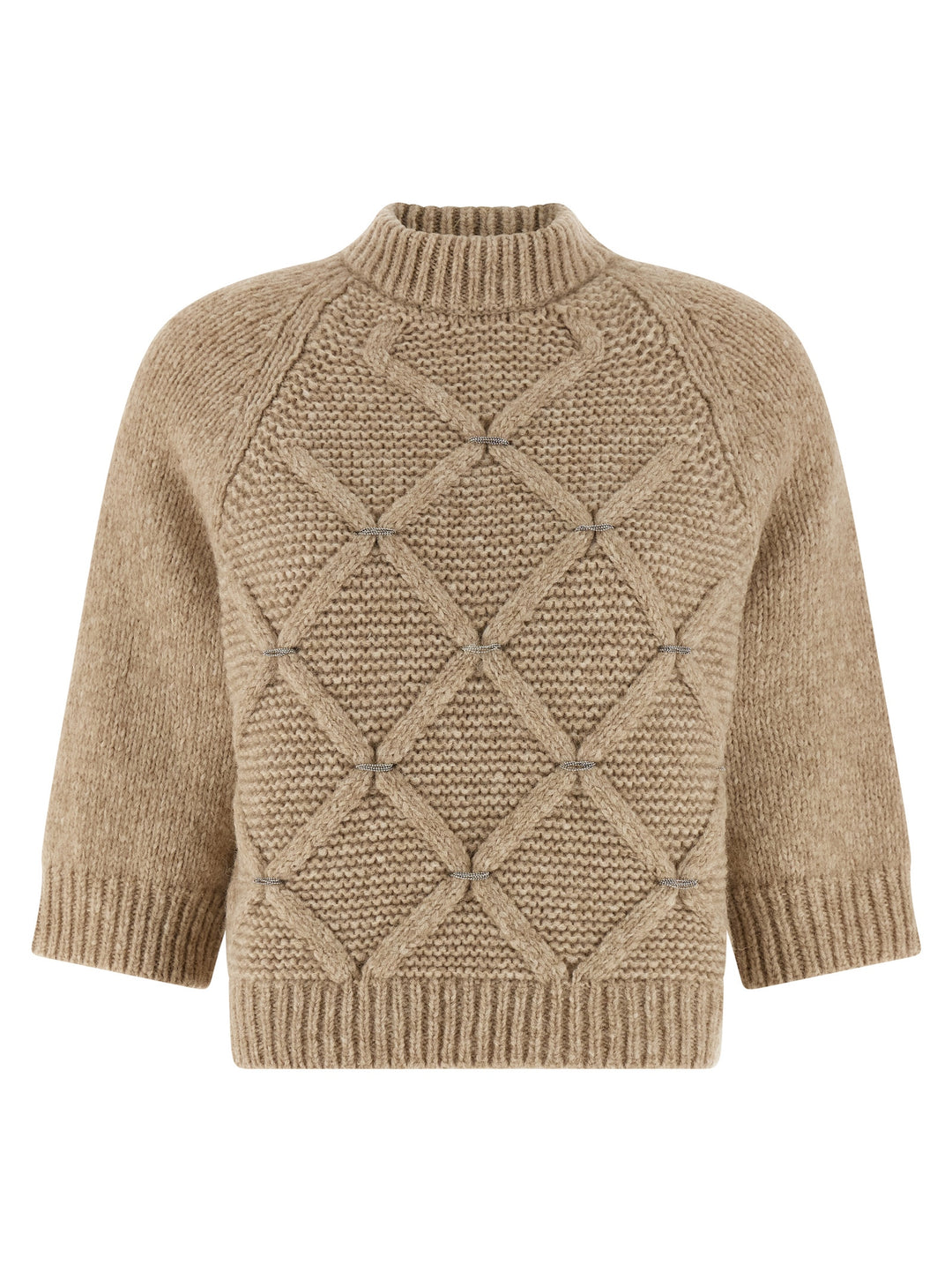 Peserico Jewel Diamond Sweater Sweaters and Cardigans - Beige | f6ce9e1aab3b5ed3cc7ca1e0a0f1577372265c76