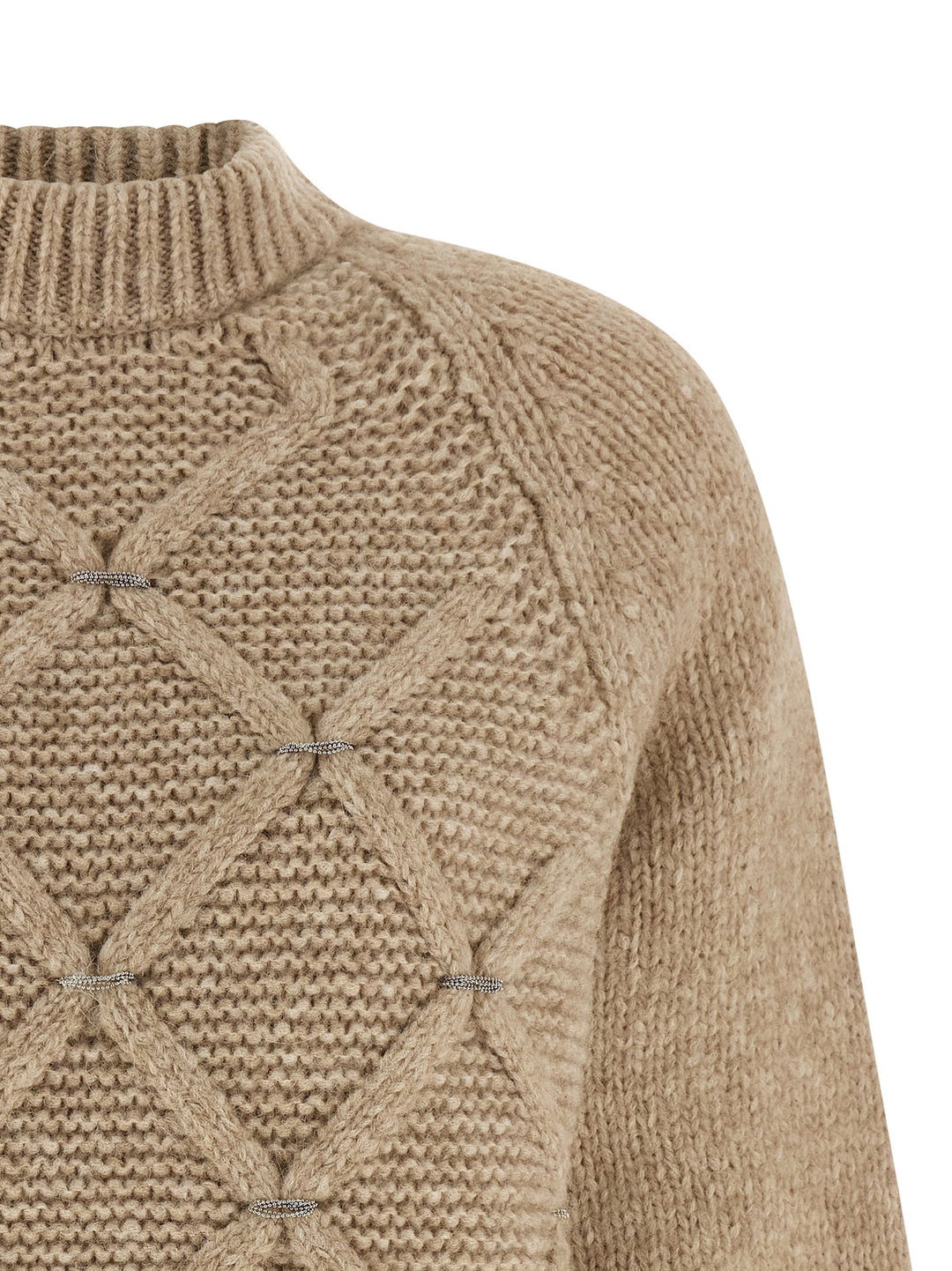 Peserico Jewel Diamond Sweater Sweaters and Cardigans - Beige | 711402e191806283fe07e10a376fec3a91b9dbf3