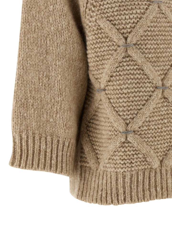 Peserico Jewel Diamond Sweater Sweaters and Cardigans - Beige | 85e938be6303077488becc37383611579fc17a1e