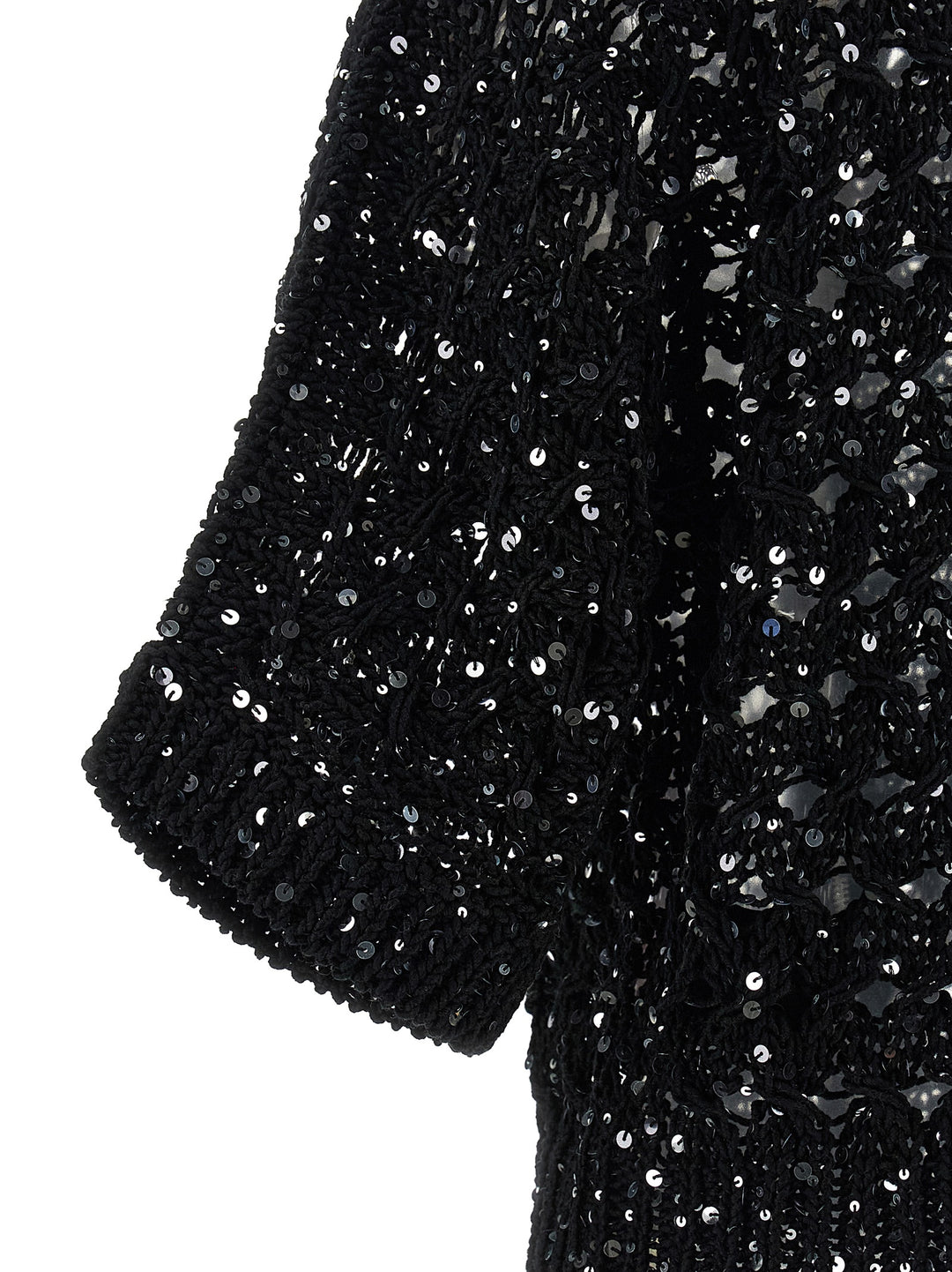 Peserico Sequin Mesh Cardigan Sweaters and Cardigans - Black | 483e74c2e8551aced516ff884d19f03ef34d5548