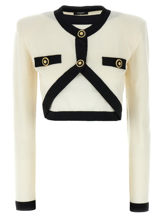 Filo Leone Catena Sweaters And Cardigans White/Black