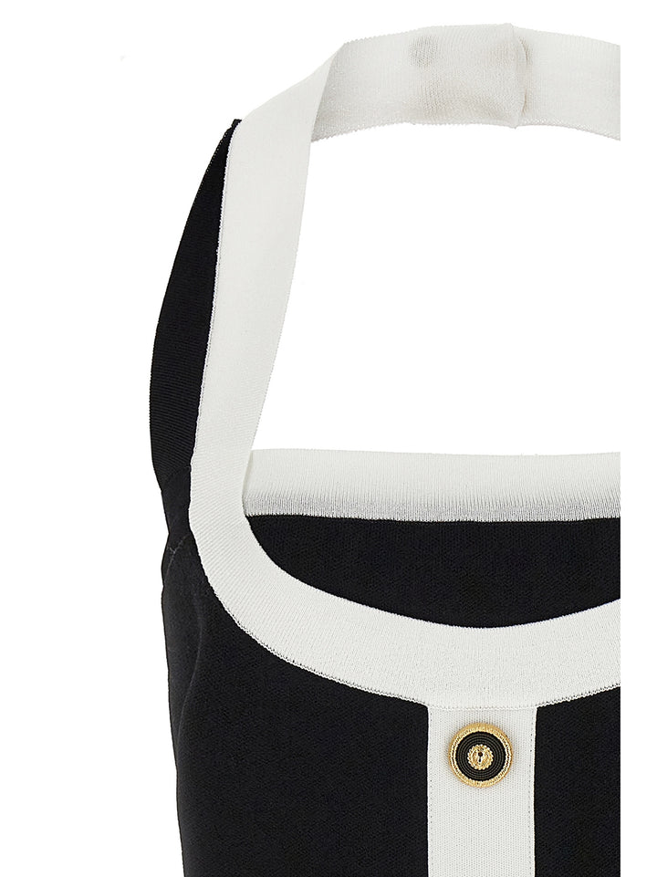 Balmain Filo Leone Catena Dresses - White/Black | 854714ca1d1743350910d8d2cedcc7db9254bfee