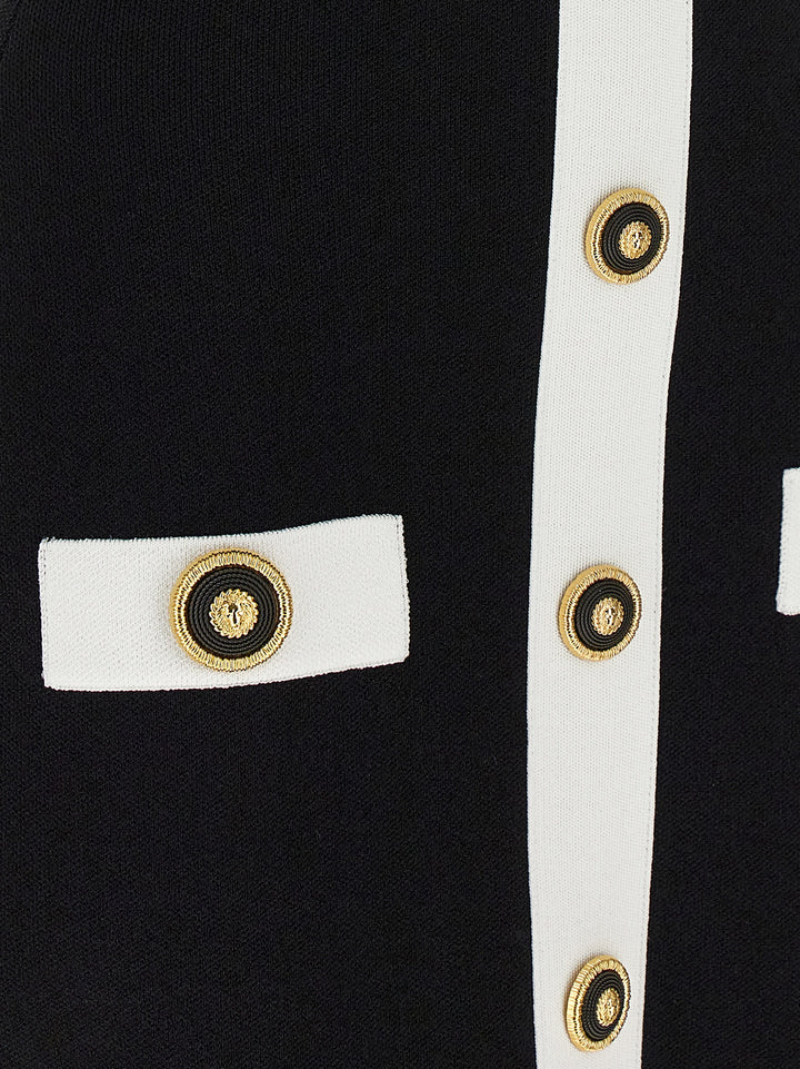 Balmain Filo Leone Catena Dresses - White/Black | 85aa15f19acc349895d7783780a581695c0f8607