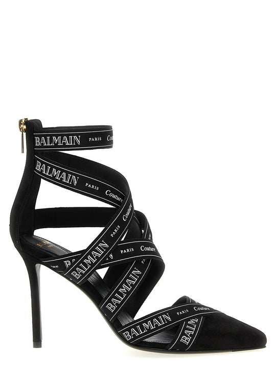 Couture Ribbon-Print Pumps Black