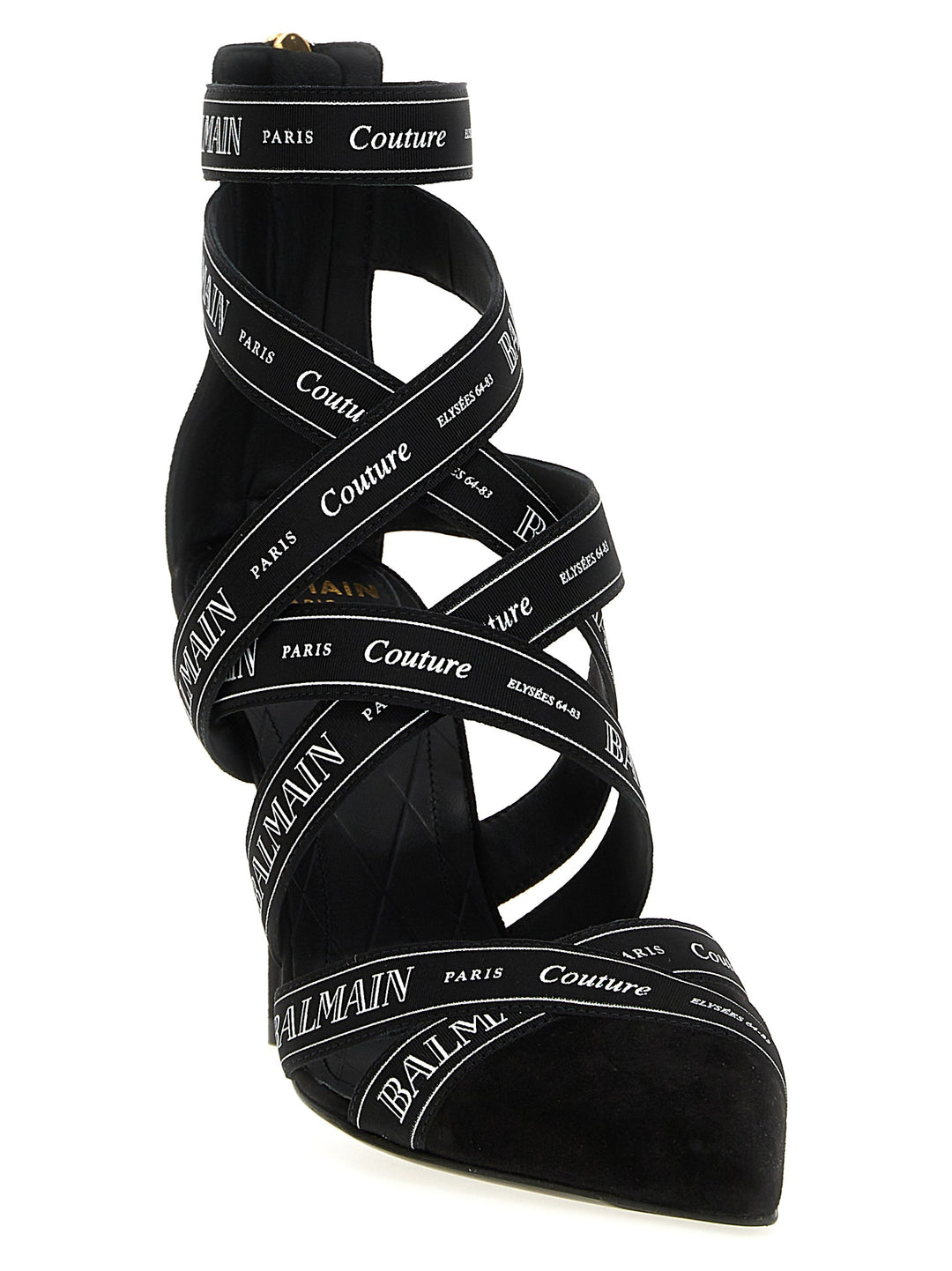 Balmain Couture Ribbon-Print Pumps - Black | fcf295c40b1985a0edf2af71b84fb5727814abcc