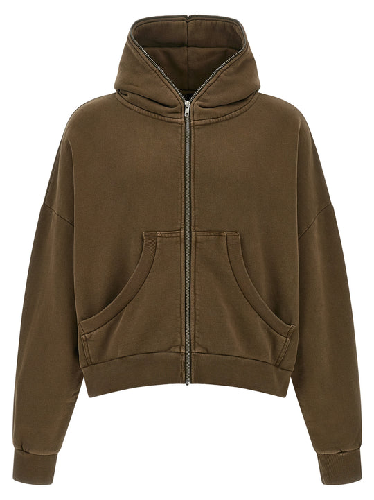 Eternal Zip Washed Sweatshirt Brown