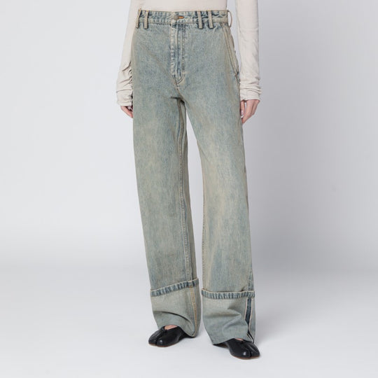 Wide-Leg Jeans With Washed Effect