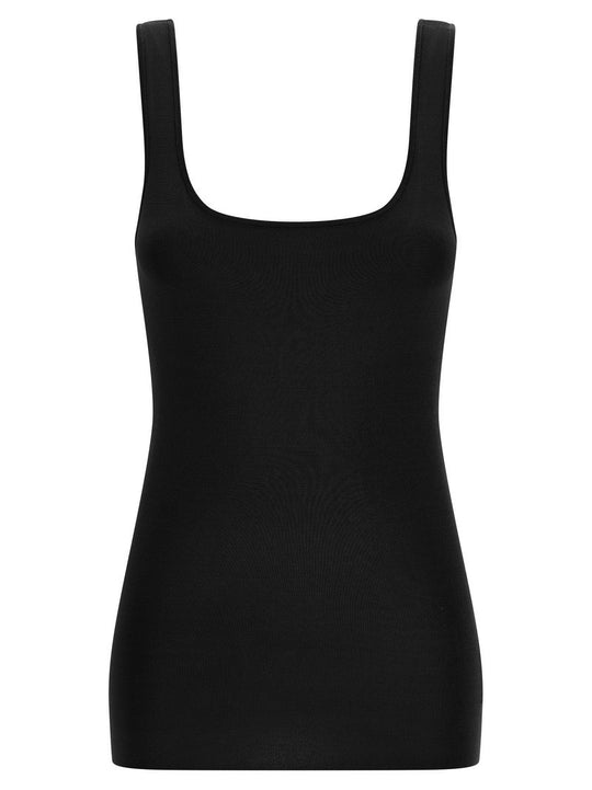 Square Neckline Top Tops Black