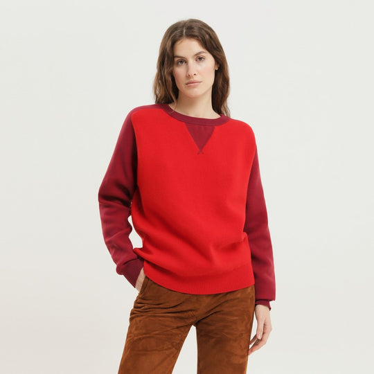 Color Block Crew Neck Sweater