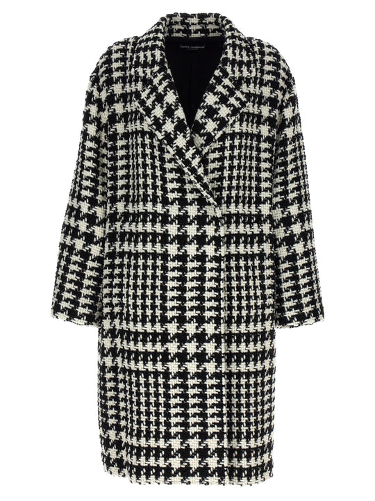 Pied De Poule Coats And Trench Coats White/Black