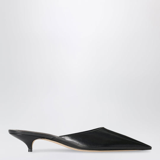 Liisa Black Lambskin Mules