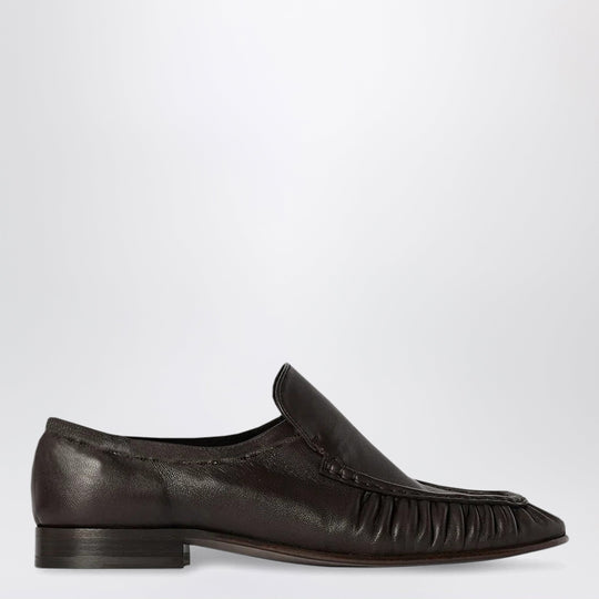 Two Soft Nappa Leather Loafers In Lacquer Brown