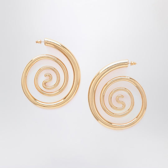 Spiral Serpent Hoops Gold Earrings